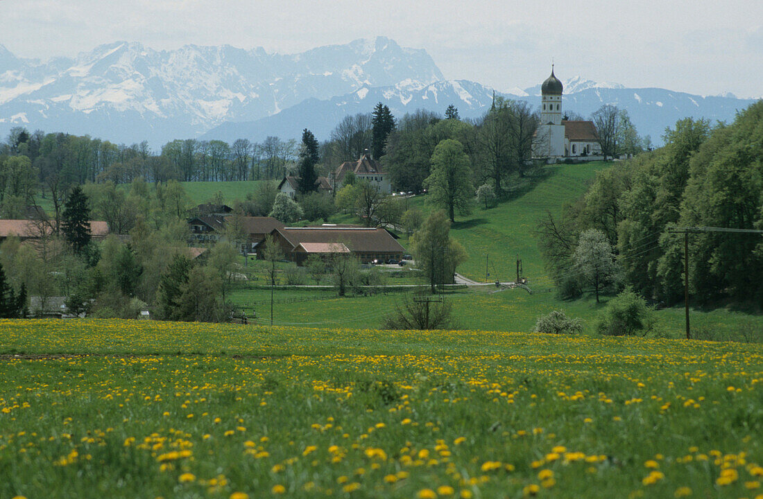Landscape at Holzhausen, Lake Starnberg, Bavaria, Germany