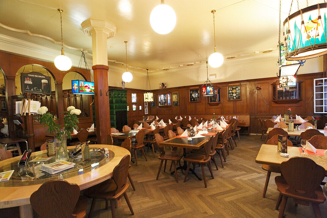 View inside Loewenzorn Restaurant, Basel, Switzerland