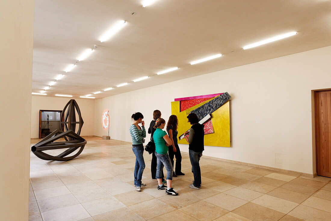 A group of young girls in an Art Museum, Kunstmuseum Basel, Basel, Switzerland