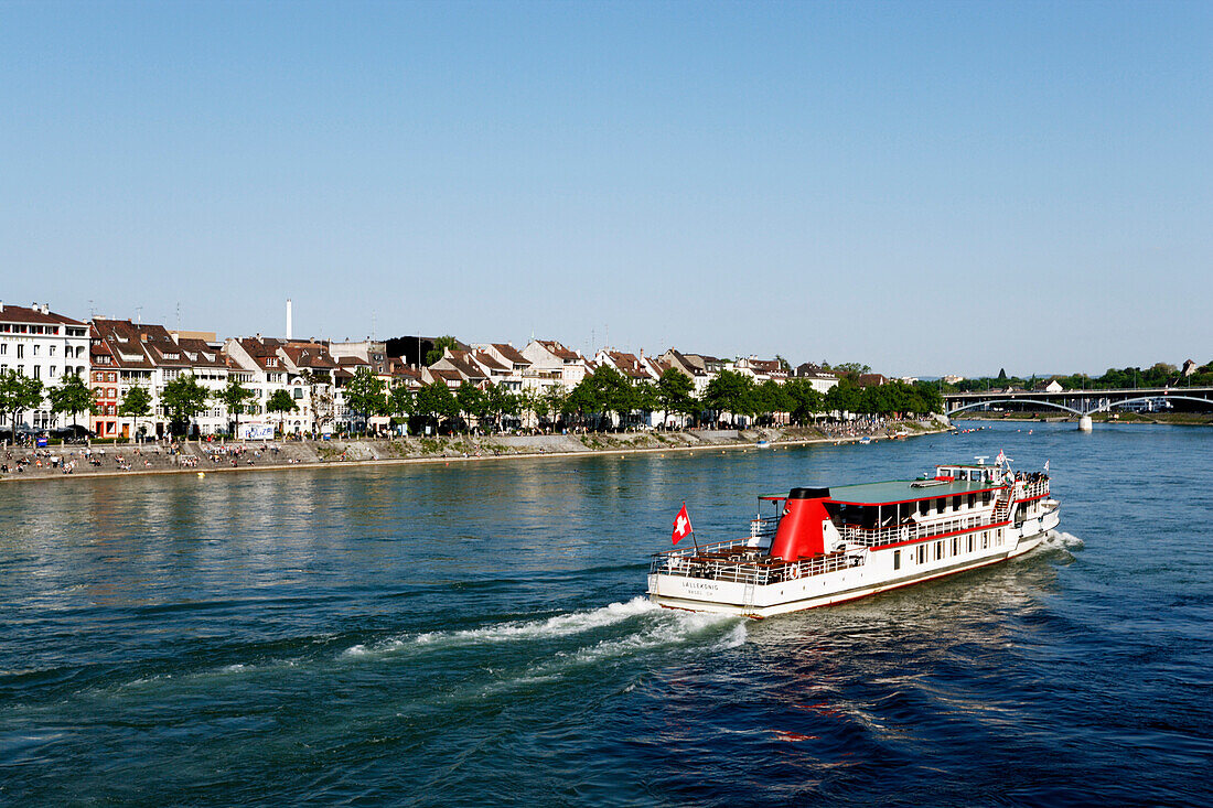 Boat tour on the river Rhine, Basel, Switzerland