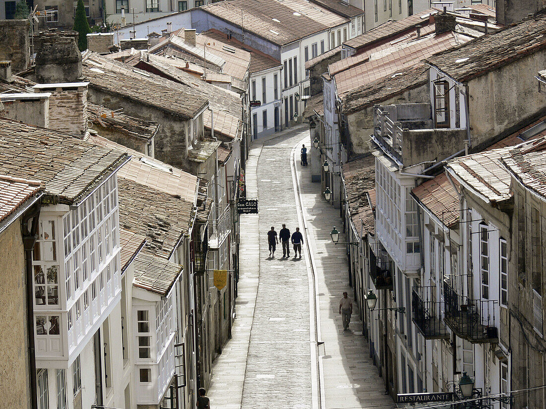 Rua das Hortas, Santiago de Compostela. La Coruña province, Galicia, Spain