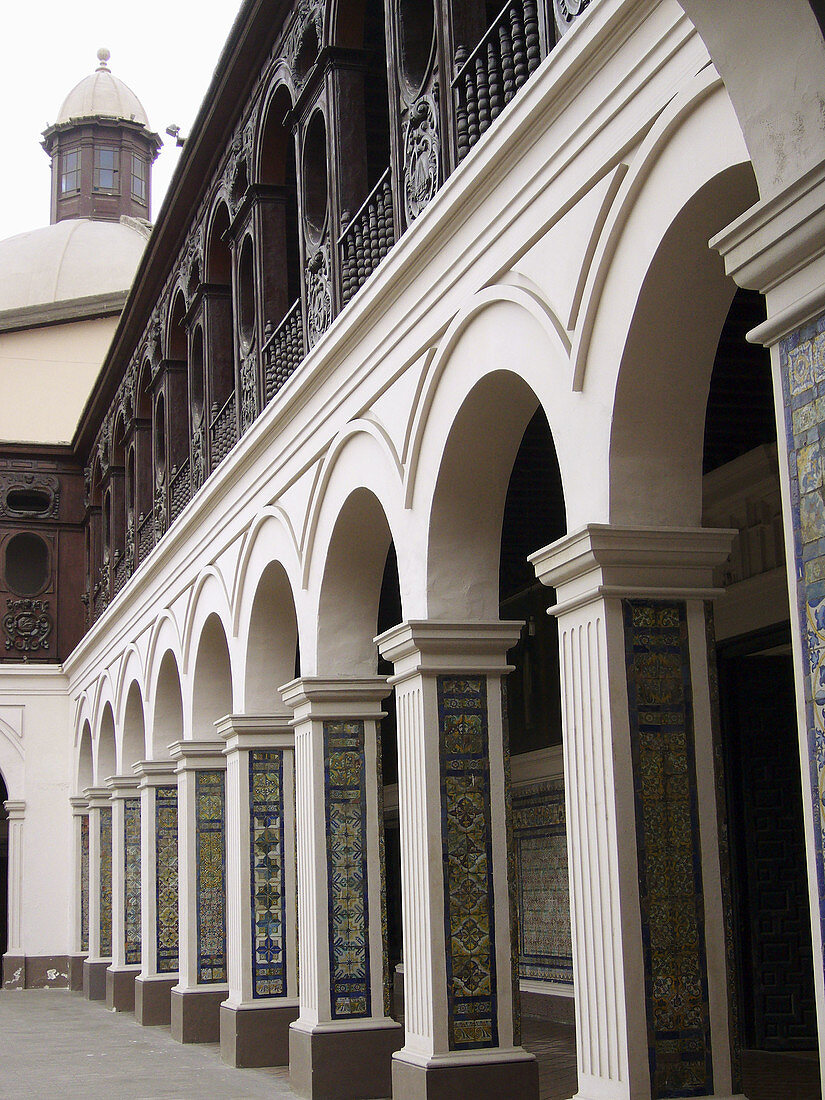 Painted tiles in Convent of Santo Domingo, Lima. Peru