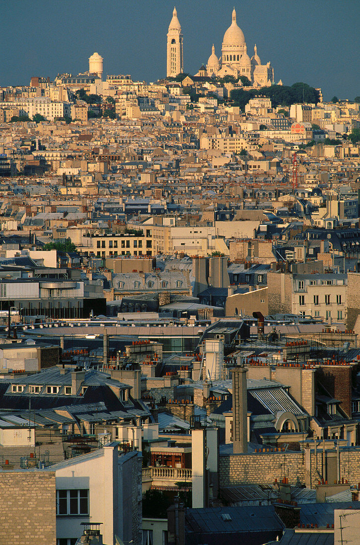 Overview on the city and Montmartre. Paris. France