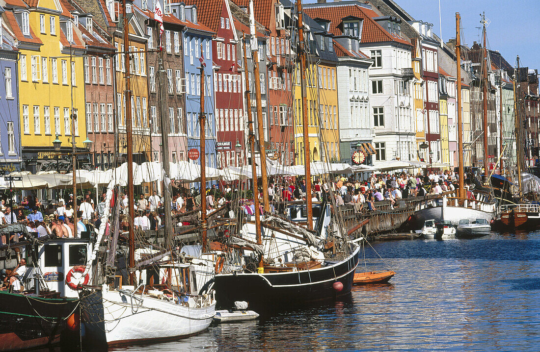 View of Nyhavn in Copenhagen. Denmark