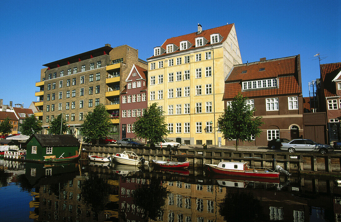 Christianshavn, a canal in the centre of Copenhagen. Denmark