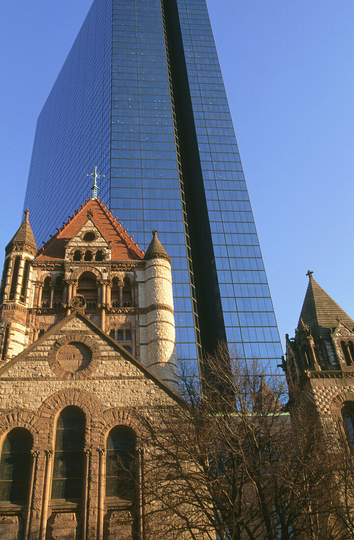 John Hancock Tower. Trinity Church. Boston. USA.