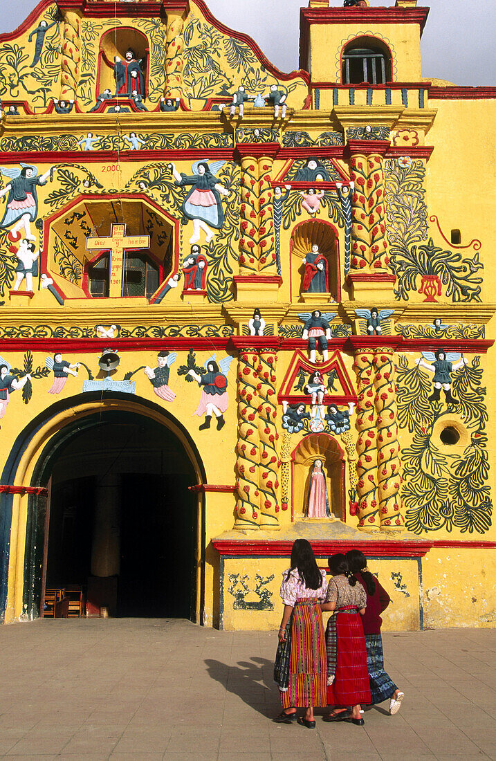 Church in San Andres Xecul, 16th Century. Totonicapan Department. Guatemala