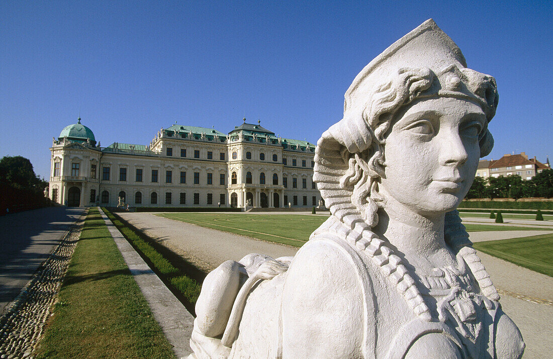 Sphinx woman in the gardens of Palace Belvedere, Vienna. Austria 