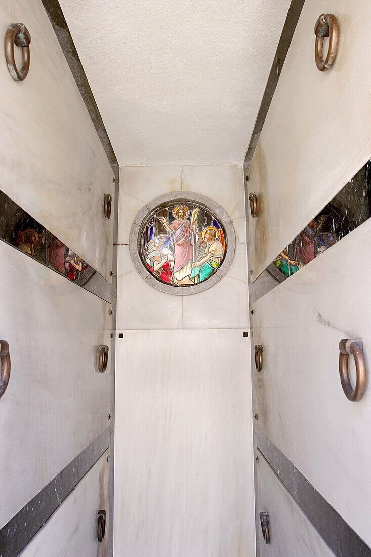 Mausoleum at Sucu-Ceares cemetery. Gijón. Asturias, Spain