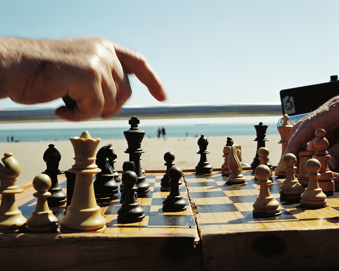  Action, Adult, Adults, Beach, Beaches, Board, Board game, Board games, Boards, Chess, Chessboard, Chessboards, Chessman, Chessmen, Close up, Close-up, Closeup, Color, Colour, Contemporary, Daytime, Decision making, Decision-making, Decisions, Detail, Det