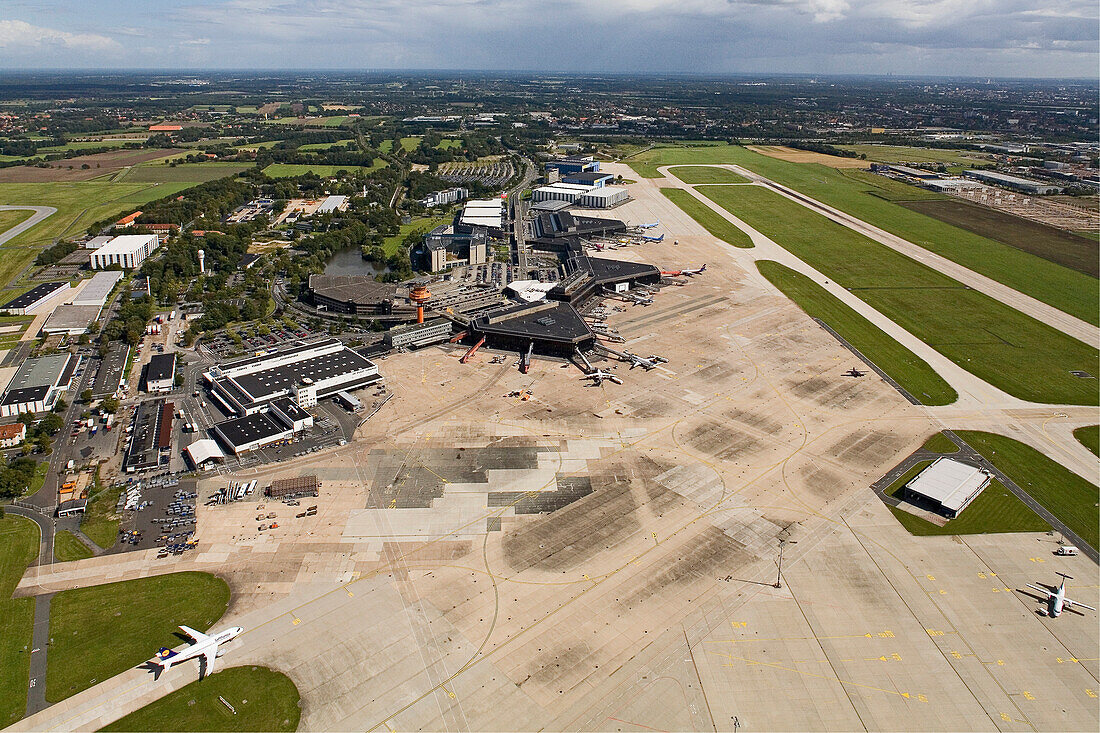 aerial view, Hannover Airport, Lower Saxony, Hannover