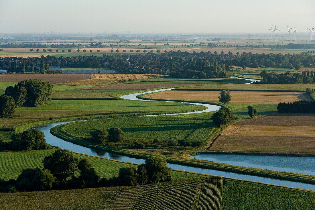 Meander of river Leine, Hanover (district), Lower Saxony, Germany