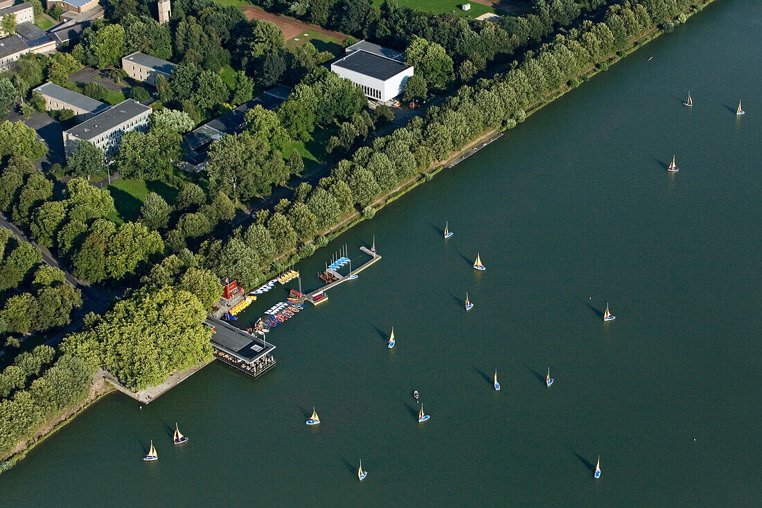 Luftbild, Hannover, Niedersachsen, Pier 51, Restaurant, Bootsverleih, Maschsee