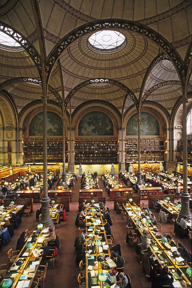 Nationalbibliothek Frankreichs, Bibliotheque Nationale de France, Richelieu, Eisenbaukunst von 1868, Architekt Henri Labrouste, 2 Arrondissement, Paris, Frankreich