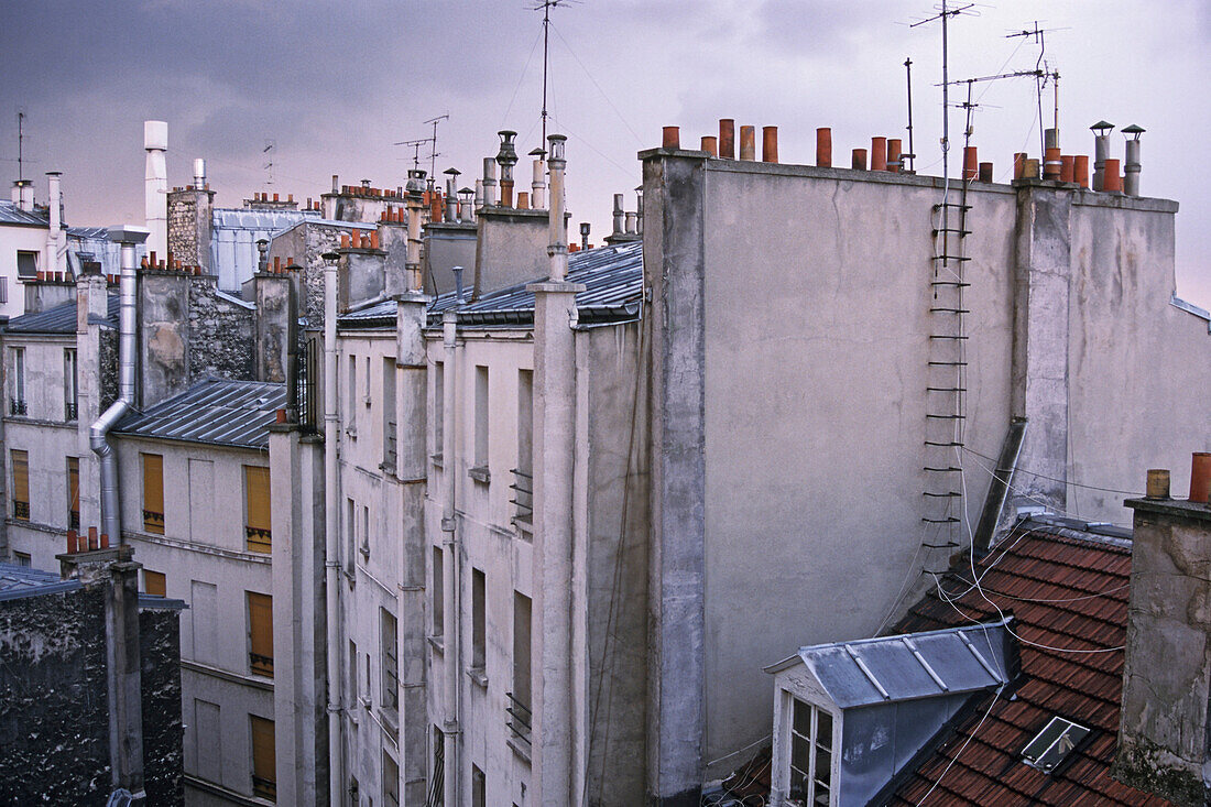 Buildings and rooftops of Paris, Place de Stalingrad, Paris, France