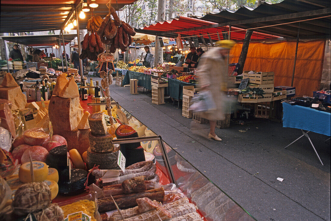 Markt, Wochenmarkt, Place Monge, Paris, Frankreich