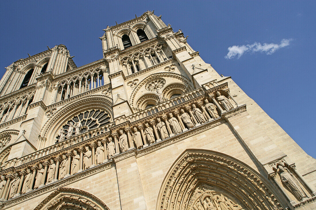 Kathedrale Notre Dame, gotisch, Domvorplatz, 4. Arrondissement, Paris, Frankreich