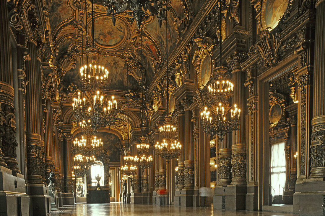 Inside Opera Garnier, Second Empire, ornamental, Paris, France