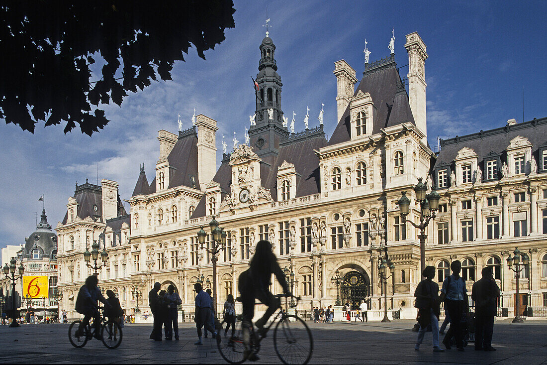 Hôtel de Ville, größte Rathaus Europas, Rue de Rivoli, 4. Arrondissement, Paris, Frankreich