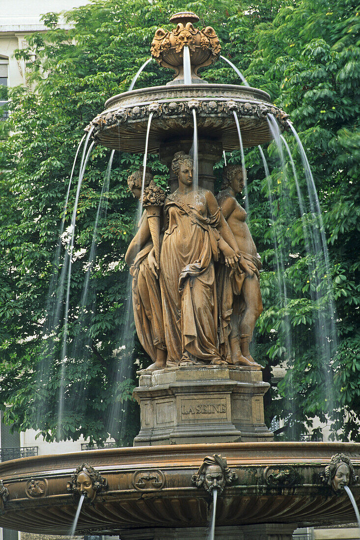 Fontaine Louvois, Louvois Square, National Library Richelieu, 2e Arrondissement, Paris, France