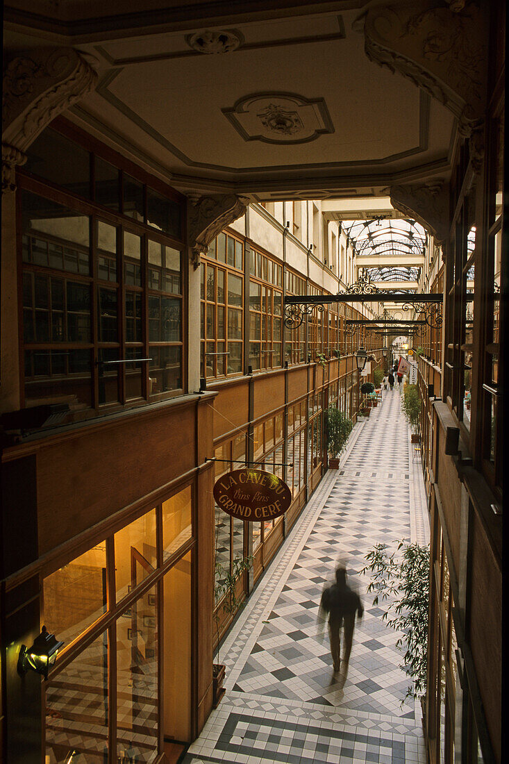 Blick in die Passage Grand Cerf, 1825, rue Saint-Denis, 2. Arrondissement, Paris, Frankreich, Europa