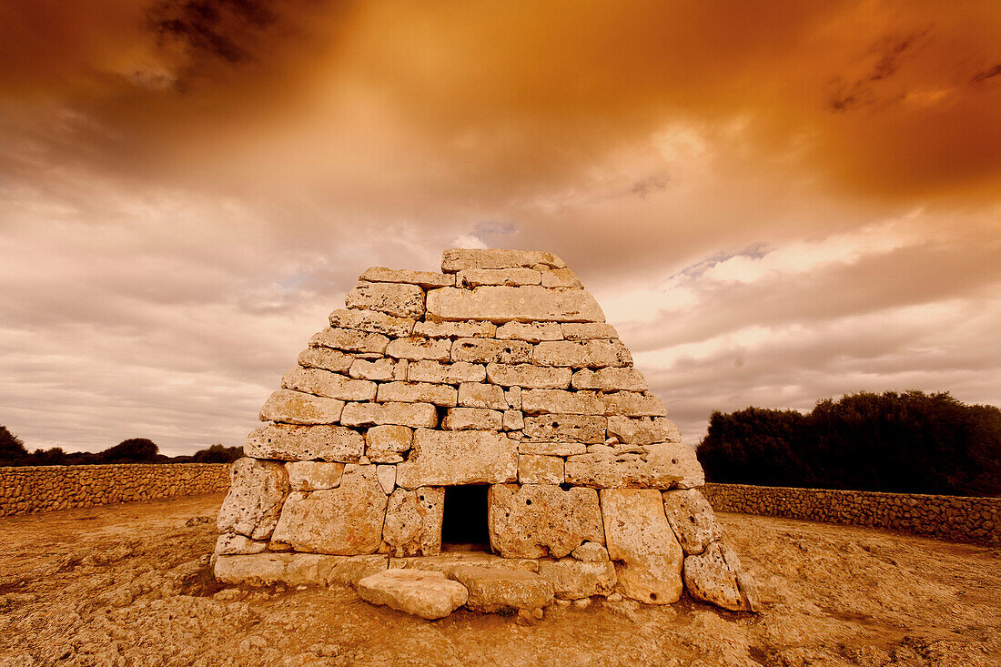 Spain Menorca Naveta des Tudons archeological monument