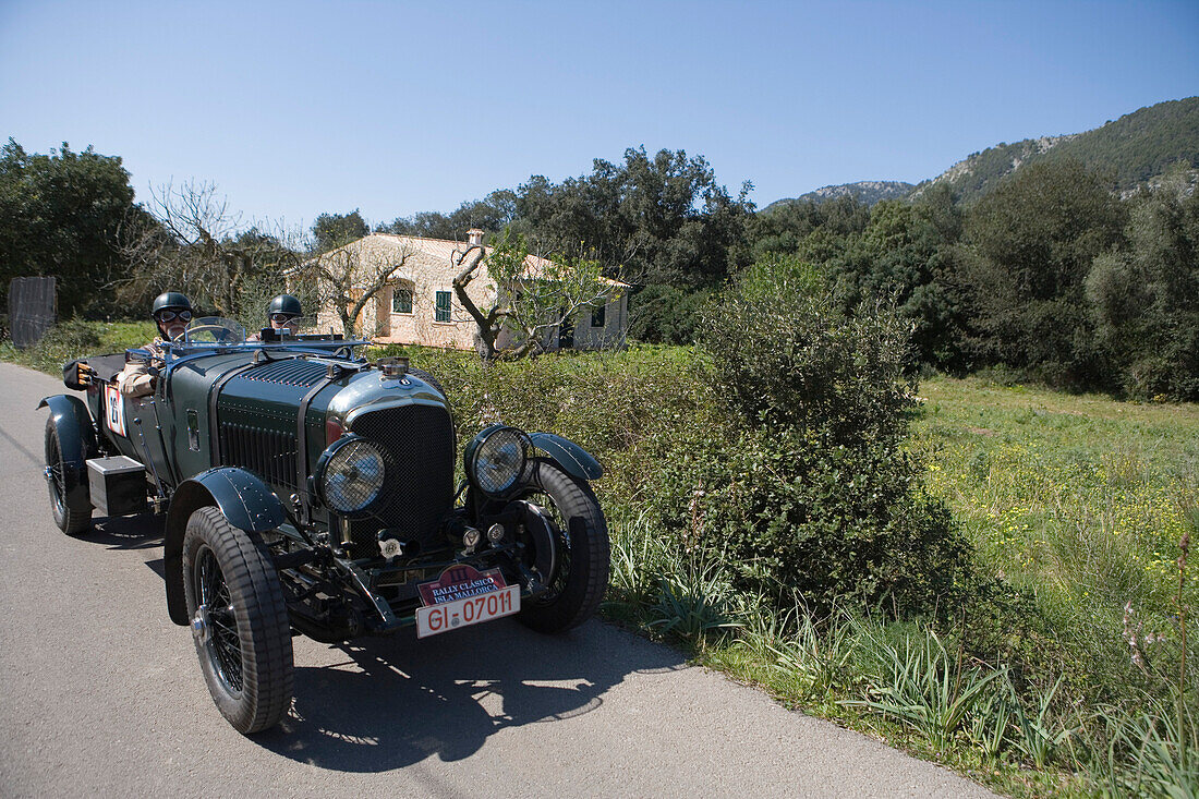 1929 Bentley Le Mans während der Rally Classico Isla Mallorca, nahe Campanet, Mallorca, Balearen, Spanien, Europa
