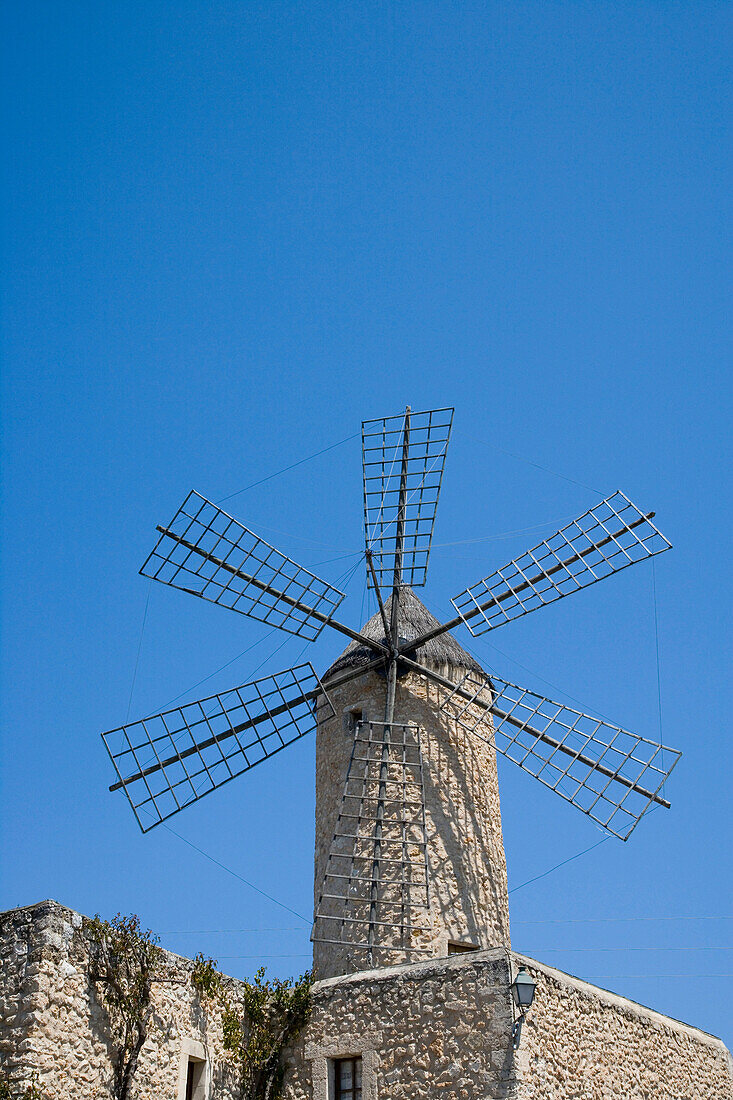 Windmühle des Moli d'eu Pau Sineu Restaurant, Sineu, Mallorca, Balearen, Spanien, Europa