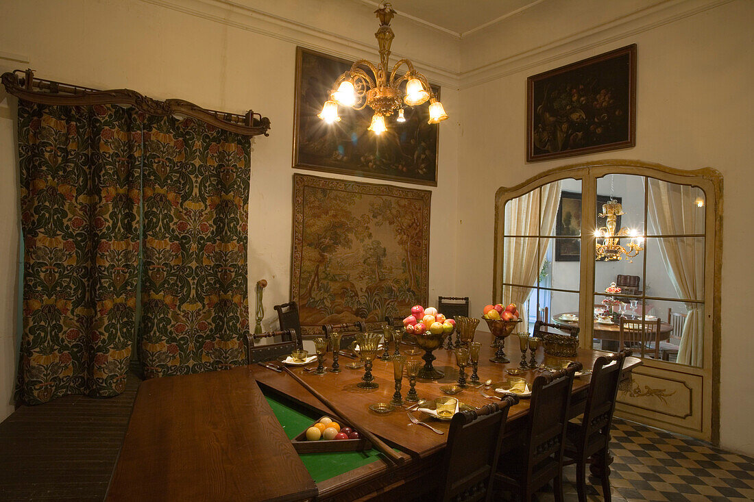 Dining Room at La Granja, Esporles, Mallorca, Balearic Islands, Spain