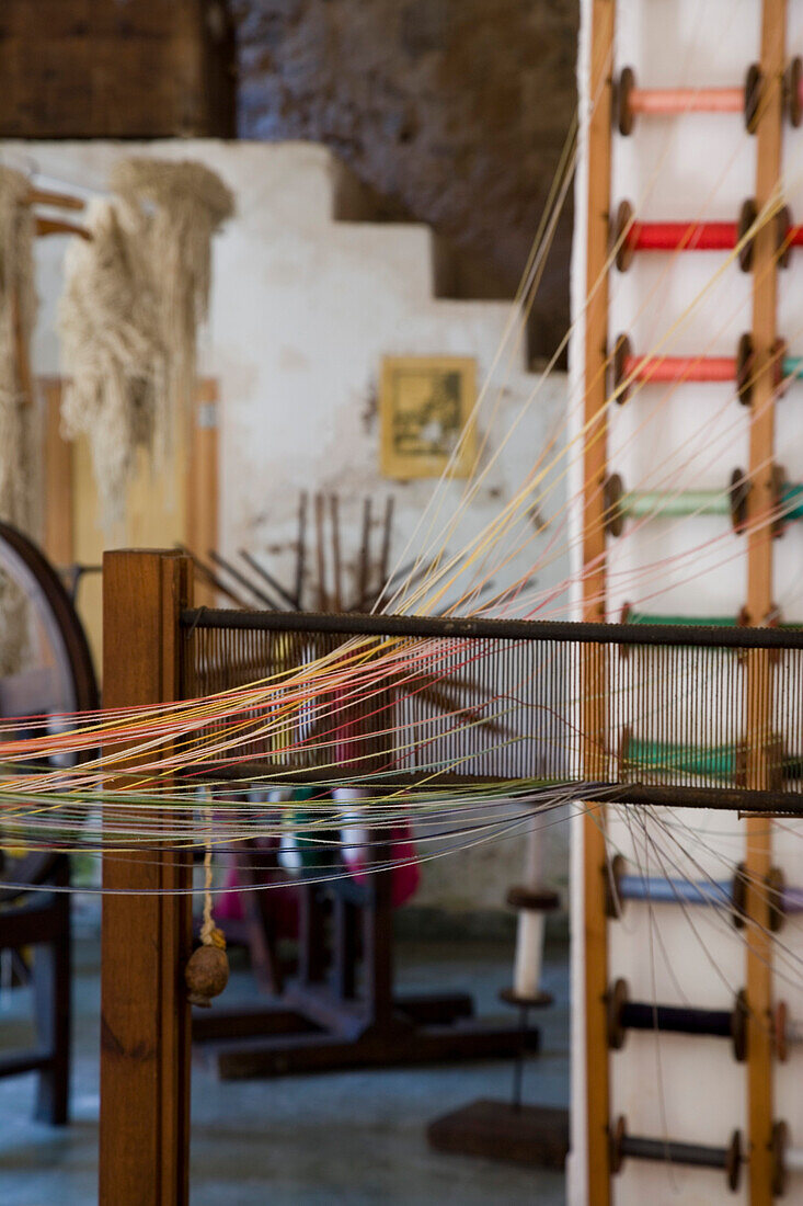 Yarn Spinning Display at La Granja, Esporles, Mallorca, Balearic Islands, Spain
