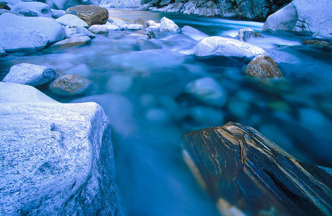 River Verzasca in Tessin. Switzerland