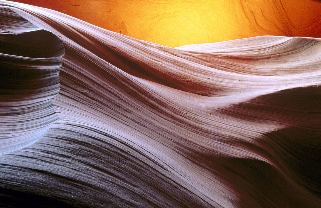 Navajo sandstone washed out by wind and water. Antelope Canyon. Arizona, USA