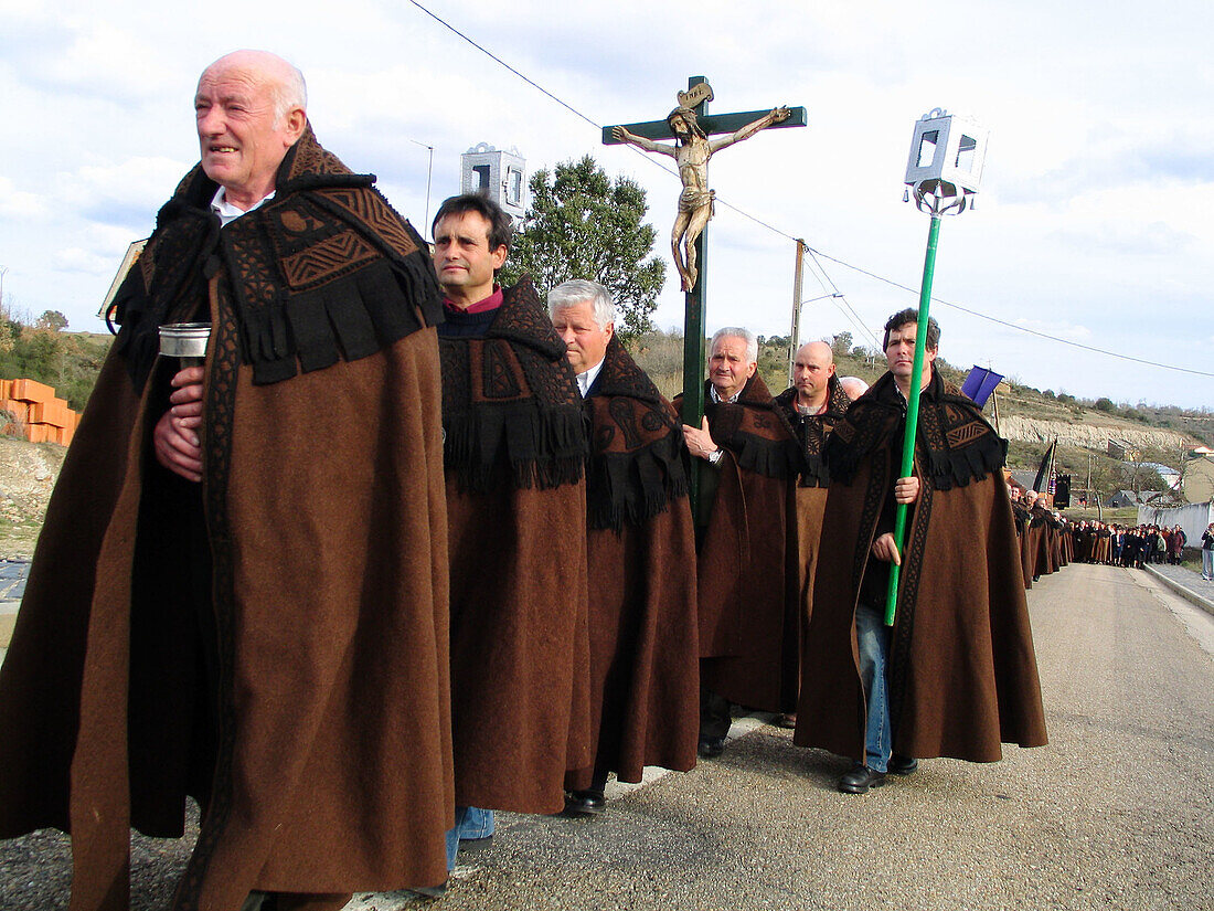 Holy Week procession, Bercianos de Aliste. Zamora province, Castilla-León, Spain