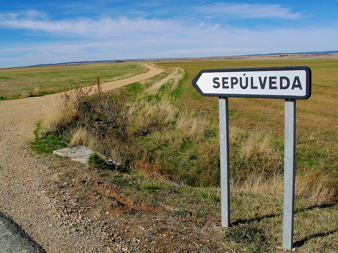 Road. Sepúlveda. Segovia province. Spain.