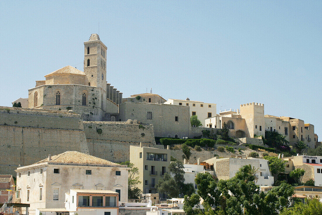 Cathedral in Dalt Vila district. Ibiza, Balearic Islands. Spain