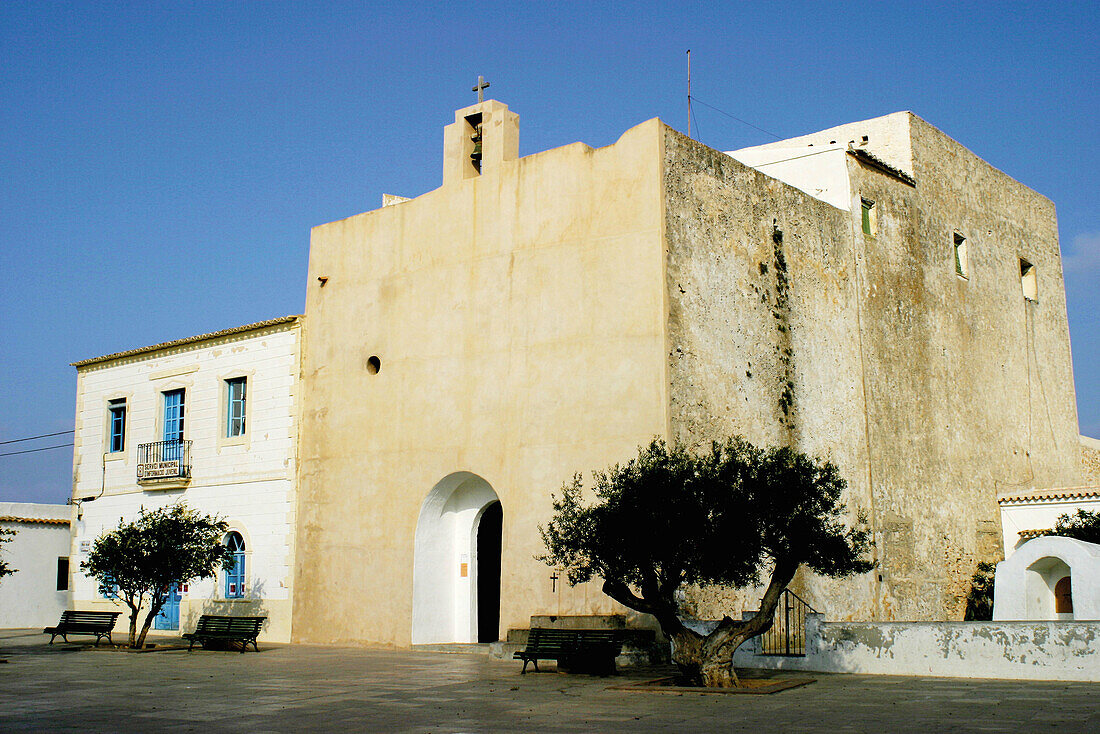 Church of Sant Francesc built 19th century. Sant Francesc de Formentera. Formentera, Balearic Islands. Spain