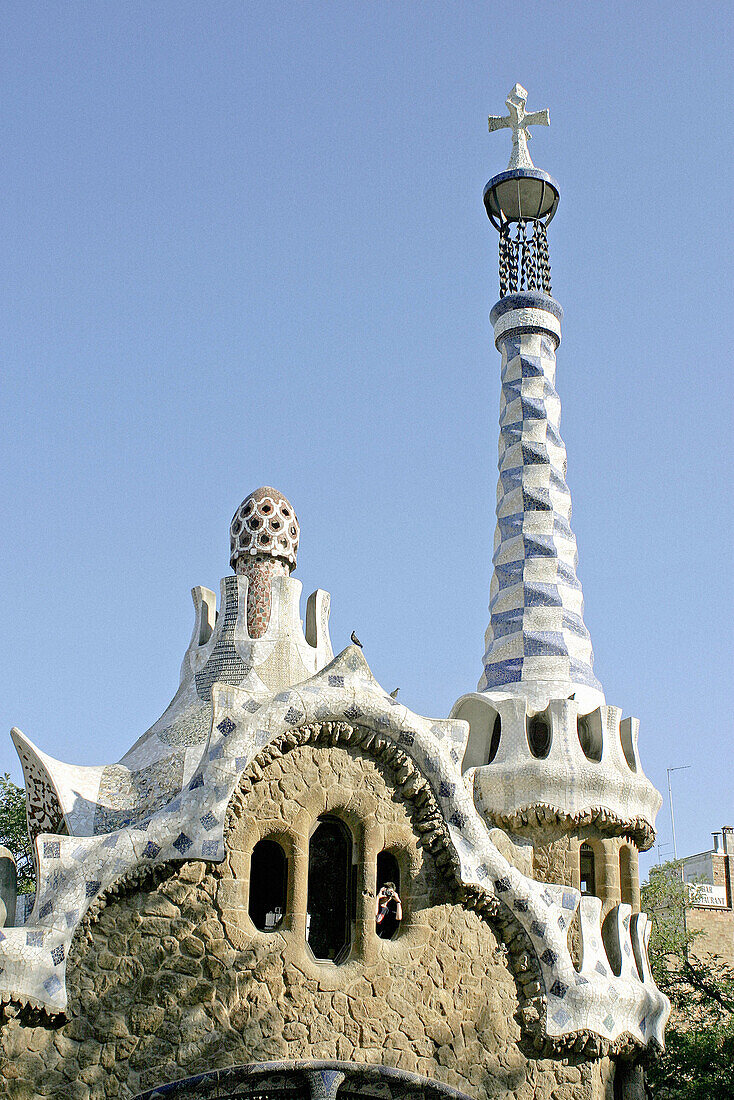 Building at Parc Güell by Gaudí. Barcelona. Spain
