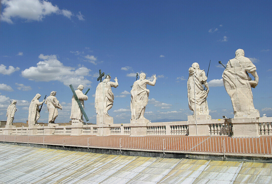 Statues of Jesus and the apostles. St. Peters Basilica. Vatican City. Rome. Italy