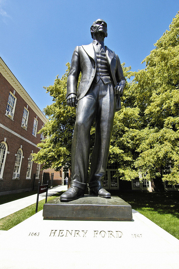 Statue of Henry Ford at Historic Greenfield Village and Henry Ford Museum located at Dearborn Michigan