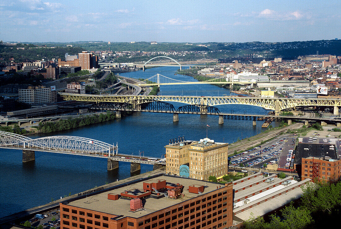 The five bridges, Pittsburgh. Pennsylvania, USA
