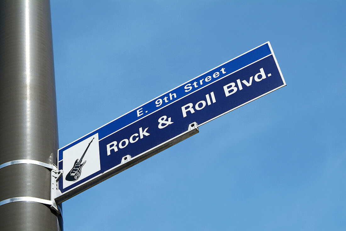 Rock and Roll Blvd. Downtown Cleveland Ohio sightseeing landmarks and tourist attractions