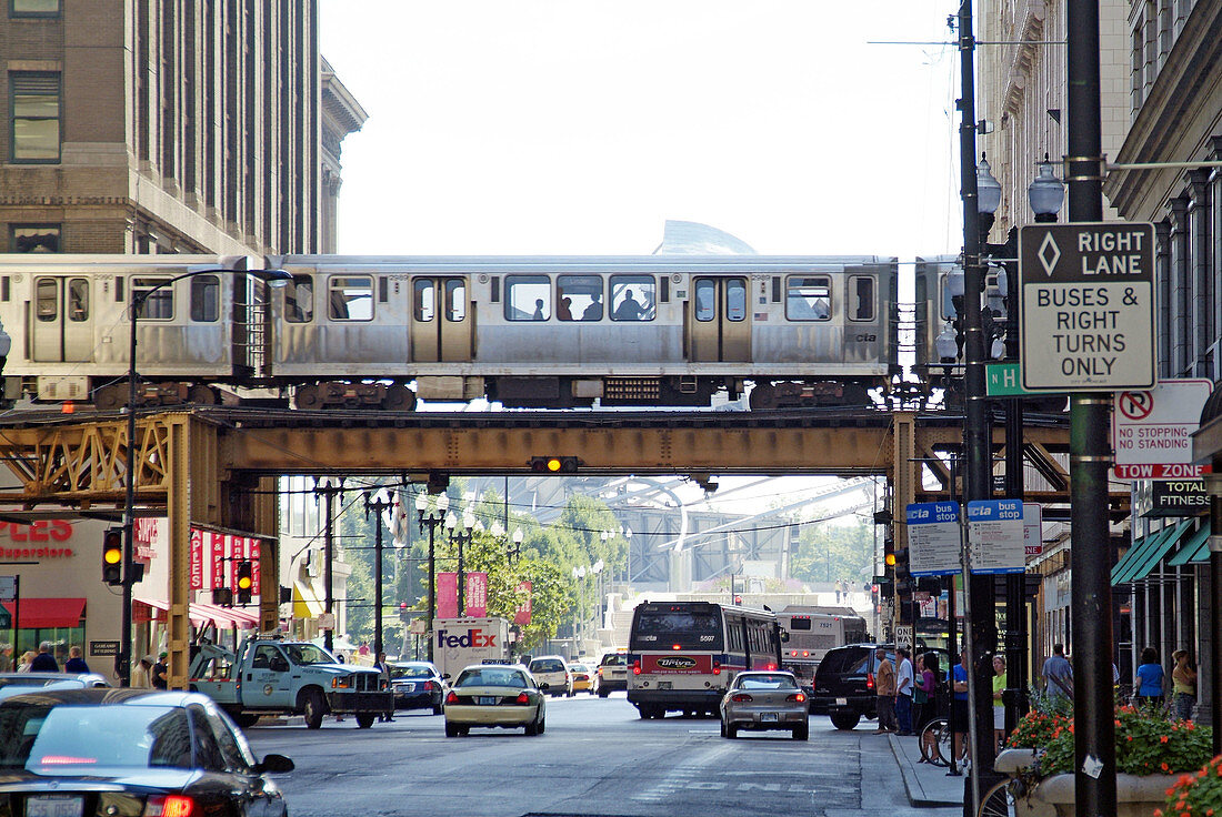 Chicago Transit Autority provides subway transportation throughout the city. Chicago, Illinois. USA.