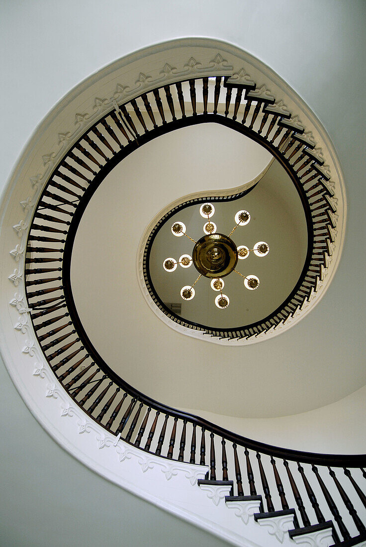 Winding spiral staircase in the Historic State Capitol building, Montgomery. Alabama, USA