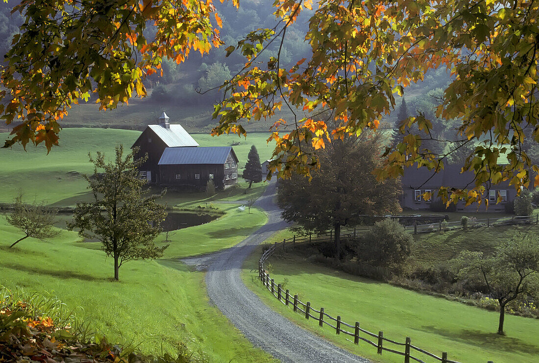 Autum farm scene near Woodstock Vermont. USA.