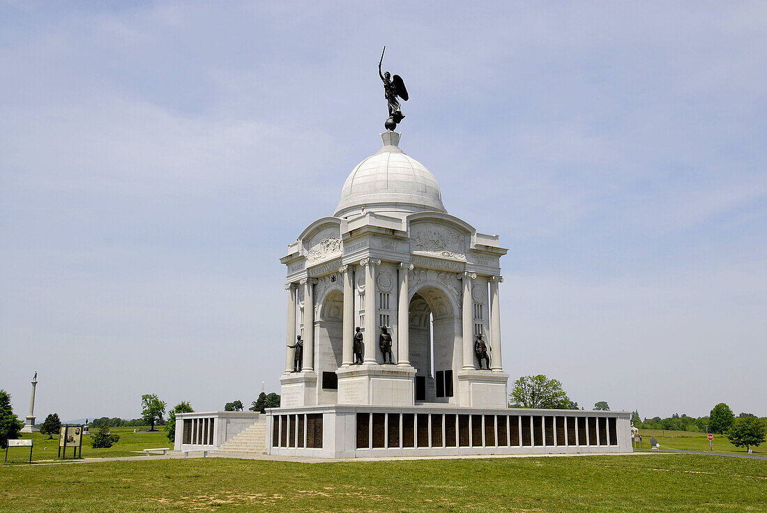 The Pennsylvania Memorial is the largest monument on the Battlefield at the Gettysburg National Battlefield Park and Cemetary Pennsylvania PA