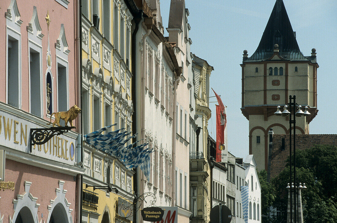 Town square, Straubing, Lower Bavaria, Germany
