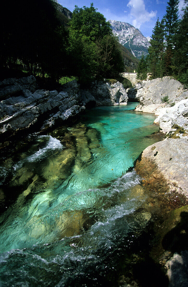 Die Soca im Triglav Nationalpark, Slowenien