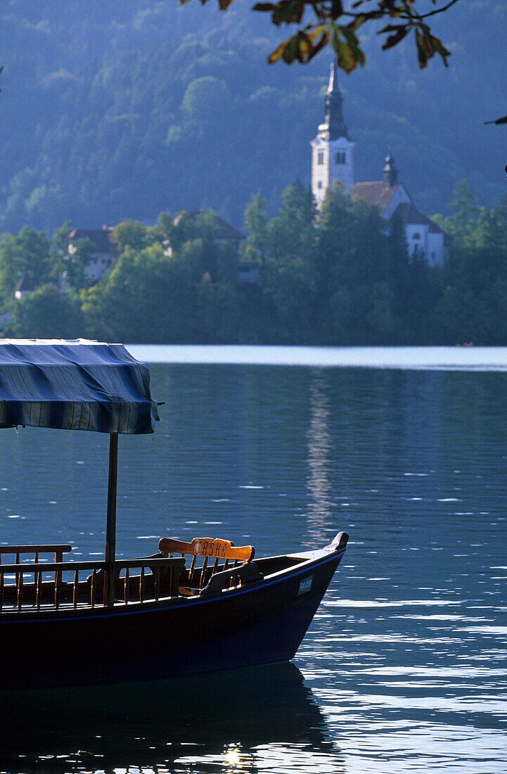 Lake Bled with Bled island and the Church of the Assumption, Slovenia