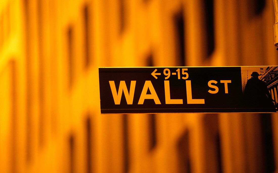 Wall Street sign. New York City, USA