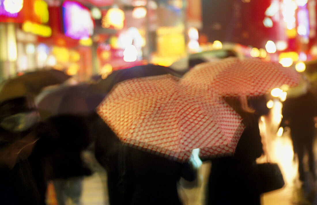 Times Square on rainy evening. New York City, USA